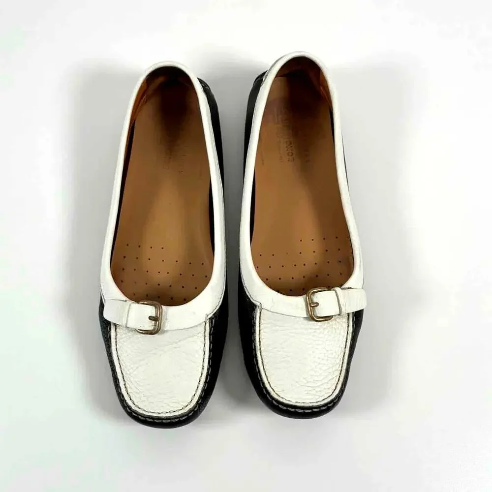 Y2K The Original Car Shoe (Prada) Black & White Leather Driving Loafers - EU40